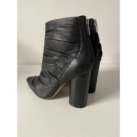 Sigerson Morrison Kimay Ruched Ankle Boot Bootie Black Pointed Toe Back … - Picture 5 of 11